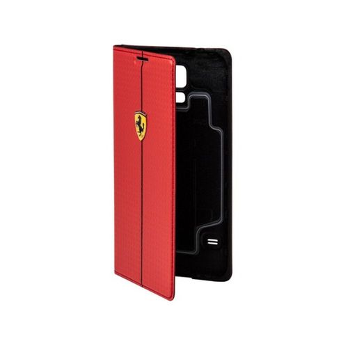 Fefocbbs5bl Etui Ferrari Srie Scuderia Carbone Noir  Rabat Latral Samsung Galaxy S5 Ultra Fin