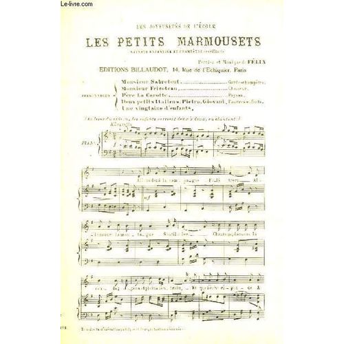 Les Petits Marmousets. Partitions Pour Piano de Felix Christian