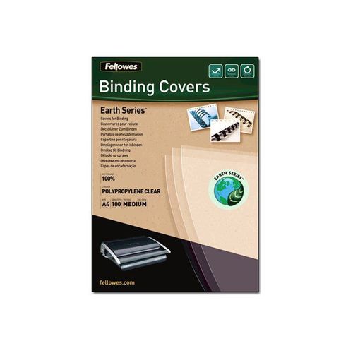 Fellowes Earth Series 100% Recycled - A4 (210 X 297 Mm) - 200 Micromtres Transparent - 100 Units Couverture  Reliure Polypropylne