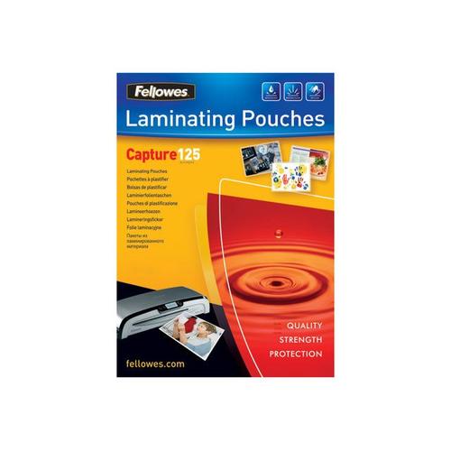 Fellowes Laminating Pouches - 125 Microns Pack De 100 - 54 X 86 Mm Pochettes Plastifies