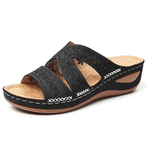 Femme Orthopdique Confortable Pantoufles Dt Avec Trois Conception De Support De Vote Plantaire Avec Orteils Plage Antidrapant