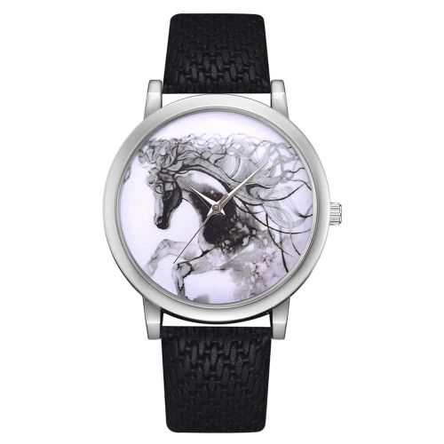 Femmes  La Mode Dcontract Alliage Quartz Montre Fausse Montre Bracelet En Simili Cuir (Noir)