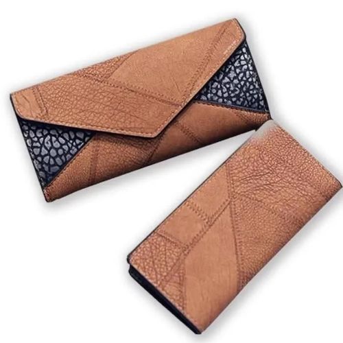 Femmes Utilisation Quotidienne Embrayages Sac  Main De Qualit Pochette Sac  Main De Mode Porte-Monnaie  Marron Double Couleur