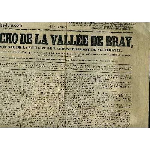 L'echo De La Valle De Bray. N32, 45me Anne : Notice Sur Quelques Anciens Catchismes Imprims  Rouen Depuis 1668, Et Conservs  La Bibliothque De La Ville De Neuchtel