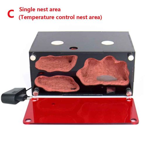 Ferme De Fourmis En Acrylique Avec Abreuvoir,Contrle De La Temprature,Nid De Fourmi En Bton,Expansion Infinie,Maison D'insecte,Abreuvoir De Colonie,Kit D'antill - Type Heating Nest Area C