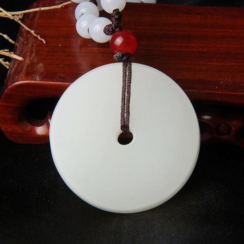 Fermoir De Scurit Sculpt  La Main Vert Naturel, Pendentif En Jade, Bijoux De Boutique  La Mode, Collier De Scurit Pour Hommes Et Femmes