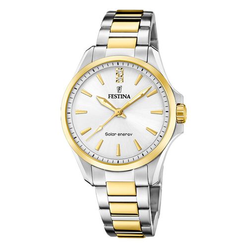 Festina Montre Femme Acier Inoxydable Argent Or Festina Montre Solaire  nergie Solaire Uf20655/2