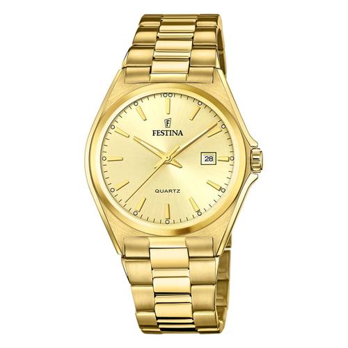 Festina Montre Homme Classique F20555/3 Montre-Bracelet Acier Inoxydable Or Uf20555/3