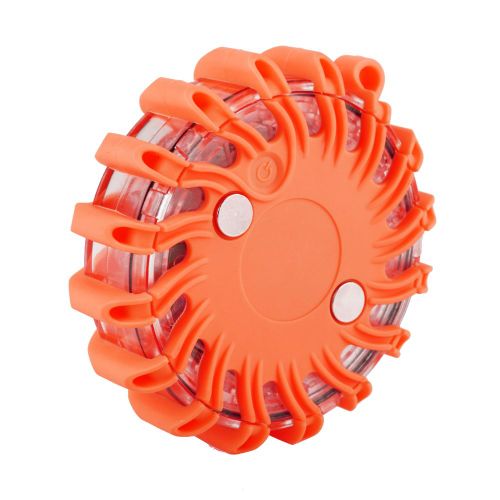 Feu De Signalisation De Securite Routiere Etanche A 16 Led Et 9 Modes De Clignotement (Orange)