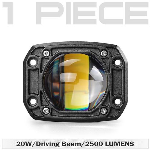 Feu De Travail Anti-Brouillard Led 3 Pouces Avec Lentille 8d,6000k,Blanc,3500k,Jaune,Pour Voiture,Camion Tout Terrain,4x4,12v,24v - Type 1pc Square