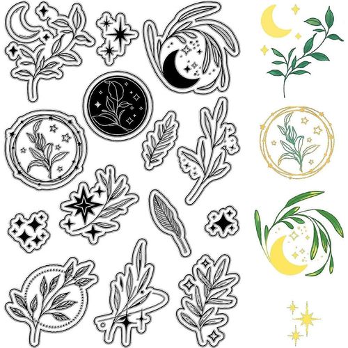 Feuilles Tampons Transparents Plantes Vintage Tampons En Caoutchouc Rutilisables Cachet De La Poste Sceaux De Tampon En Silicone Transparent Pour Journalisation Fabrication De Cartes Dcor Diy Sc