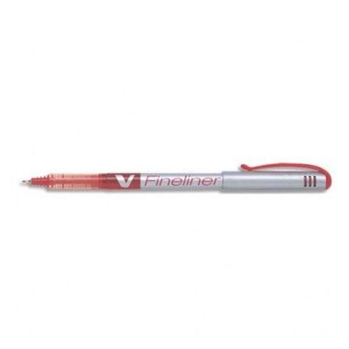 Pilot Stylo Feutre Pointe Fine Bague Mtal Encre Liquide Rouge Corps Plastique V-Fineliner