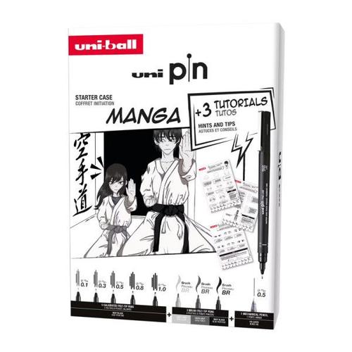 Feutres - Dessin - Manga - Noir - Uni-Pin - Uni-Ball - Coffret Manga 8 Feutres