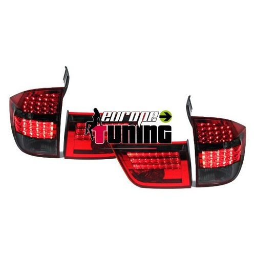 Feux Arrieres Rouges Noirs A Leds Pour Bmw X5 E70 2007-2010 Phase 1
