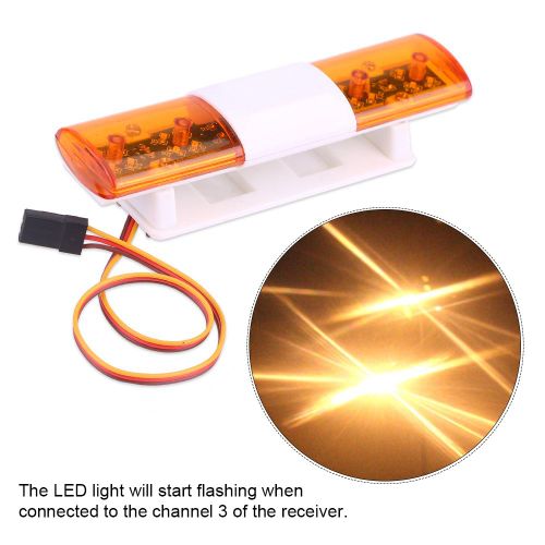 Feux de police a LED lumineux pour voiture telecommandee, modele reduit de vehicule, jouet, orange
