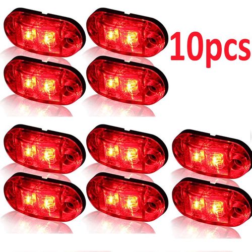 Feux De Position Latraux  Led Durables, Feu Arrire En Iode Pour Remorque, Camions, Voiture, Lampe De Signalisation tanche, Nar, Rouge, Orange, 12 V, 24v, 10 Pices