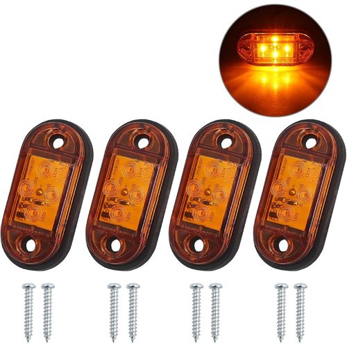 Feux LatRaux 4x4 Led, Feux De Gabarit Avant Et ArriRe, Tanches, Universels, 12 V/24 V, Pour Remorque, Fourgonnette, Caravane, Camion, Bus, Orange