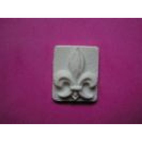 Feve Plastique Ancienne = Fleur De Lys Dos Quadrillage - Point DInjection Centr Sur Feuille 