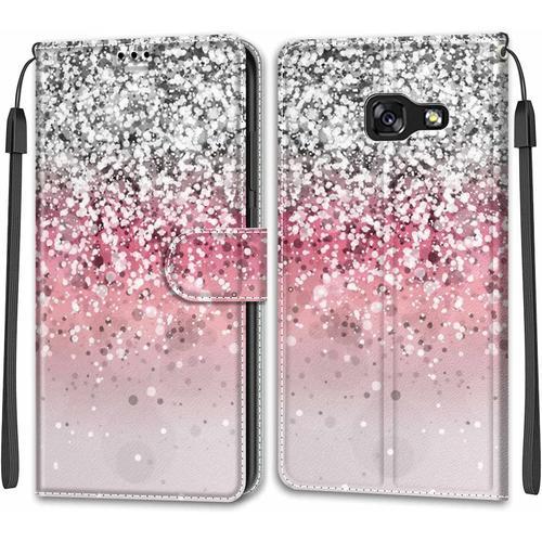 Feyten Coque Pour Samsung Galaxy A5 2017 /A520, Etui Samsung A5 2017 /A520, Housse De Galaxy A5 2017 /A520 En Cuir Pu, tui Housse En Cuir De Protection Avec Magntique Flip Case Bling