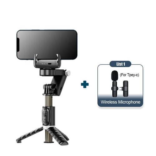 FGCLSY-Perche  selfie sans fil Bluetooth,stabilisateur de cardan,lumire d'appoint,tlcommande,prise de vue de suivi,dterminer,2023 - Type With Mic(TY-C)