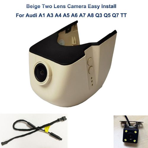 FHD Wifi voiture DVR Dash Cam camra pour Audi a4 b8 b9 a3 8v 8p a5 a6 c7 a7 q5 q7 q3 q8 q2 q4 s3 8v s5 b9 s4 b8 tt rs 2004-2012 - Type Beige Two Cam New-32GB