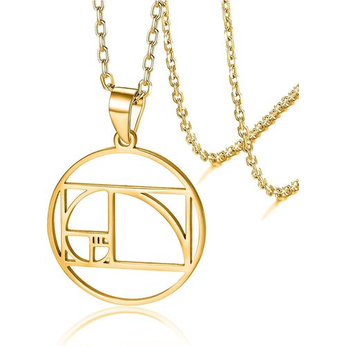 Fibonacci Collier Squence Dore Collier Gomtrique Spirale Pour Homme Et Femme Collier Avec Pendentif Irrationnel Mathmatiques Cadeau Pour Professeur De Mathmatiques[X2562]