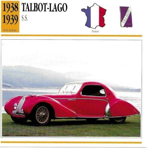 Fiche Atlas Voiture Talbot-Lago S.S.