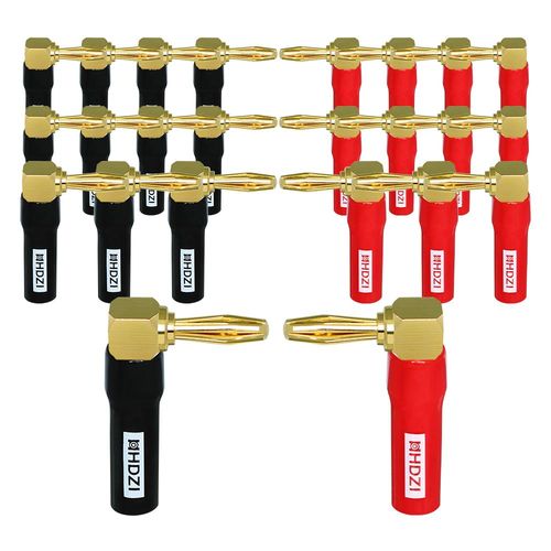 Fiche Banane En Caoutchouc Souple De Type L,6 Feuilles,Lanterne Ondule,Broche Vido Plaque Or,Cuivre Pur,Type Y,Angle Droit,4mm,Ensemble De 4 Pices - Type L Type Plug-8pcs