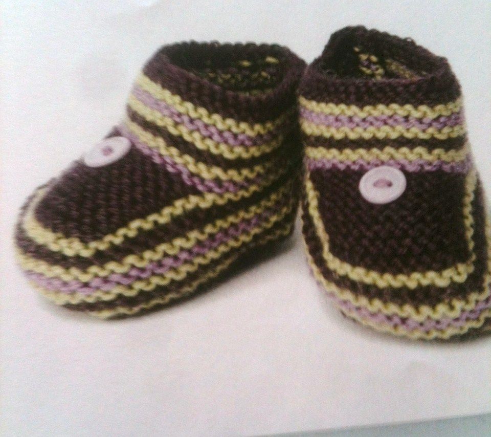 Fiche De Tricot Chaussons Bebe Tricolore Rakuten