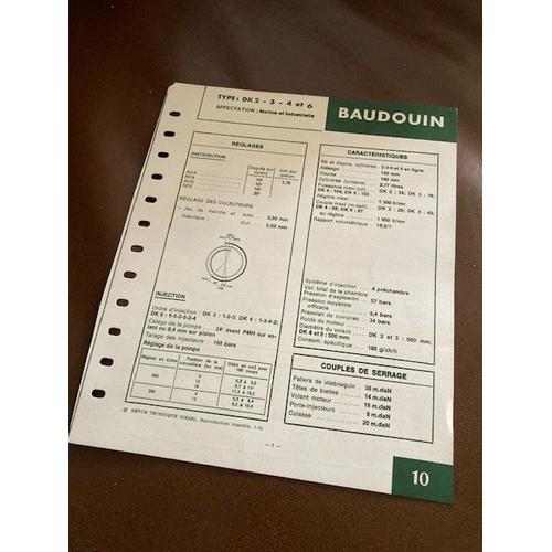 Fiche Technique Rtd Moteur Baudouin Dk Marine Et Industrielle Fiche Recto Verso