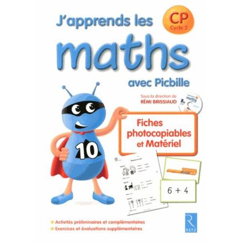 J'apprends Les Maths Avec Picbille Cp - Fiches Photocopiables Et Matriel (1 Cd-Rom)   de Brissiaud Rmi  Format Pack 