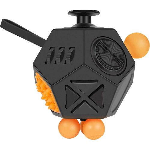 Fidget Cube, 12 Cts Qualit Premium Fidget Cube Anti Dcompression Soulage Le Stress Et LAnxit Pour Ajouter, Tdah, Ocd (Noir)