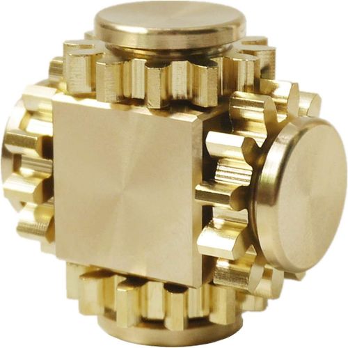 Fidget Cube Spinner, Linkage 4 Gears Figity Spin Finger Games, Laiton Mtallique Avec Roulements Ultra Lisses, Durable Mcaniquement Amovible, Petit Jouet Premium Figit - Or