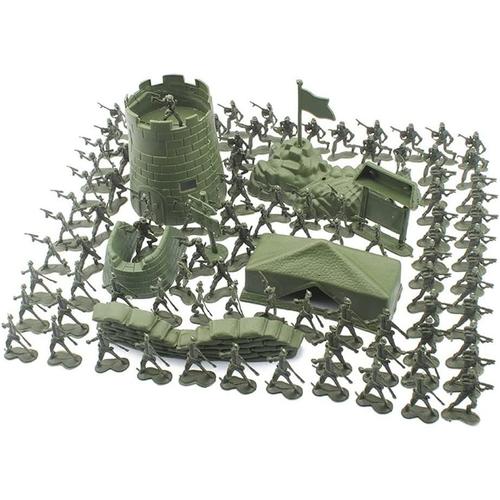 Figures Action Army Ensemble, 100 Pices Coffret Set De Jeu Militaire Soldat Figurines Set Modle Avec Soldats Tanks Avions En Plastique Arme Militaire Figures Jouets Pour Garons