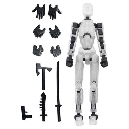 Figurine Articule De Robot, Imprime En 3d Avec Articulation Complte Pour LAnimation Image Par Image Blanc