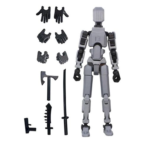 Figurine Articule De Robot, Imprime En 3d Avec Articulation Complte Pour LAnimation Image Par Image Gris