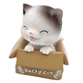 Figurine Chat Nodding Energie Solaire Animal Figure Toy Voiture Tableau 