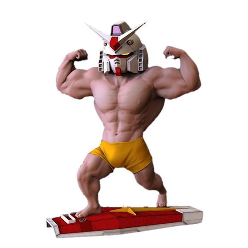 Figurine D'action Masculine De Dessin Anime, Exquise Et Belle, Musclee, Sculpture Decorative Illuminee, Modele De Statue, Type 1, Jaune