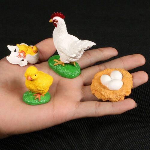 Figurine De Simulation De Petit Insecte Pour Enfants,Jouets De Croissance D'animaux,Modle De Subvention De La Vie,quation D'araigne,Grenouille,Papillon,Mignon,Bb,Dbut - Type Chickens
