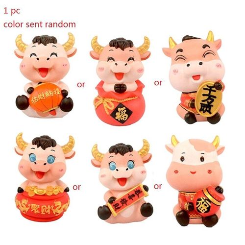 Figurine En Forme De Vache De L'Anne Du BUf, Ornement De Tirelire Color Pour Le Nouvel An Chinois Y4ud