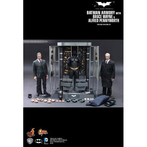 Figurine Hot Toys Mms236 Dc Comics The Dark Knight Batman Armory With Bruce Wayne And 