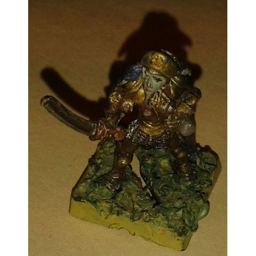 Figurine Plomb Peint Elfe Noir Socle Dcor Warhammer Ancienne dition