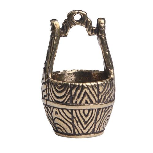 Figurine Vintage En Laiton Bronze Seau De Bndiction, Ancien Modle De Meuble Porte-Bonheur, Miniatures Pendentif Porte-Cl Cratif