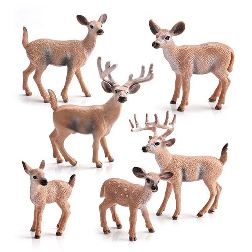 Figurines D'Animaux De La Fort En Pvc, 6 Pices, Mini, Renne, Cerf Sika, Cerf  Queue Blanche, Poupes, Jouet Pour Enfants