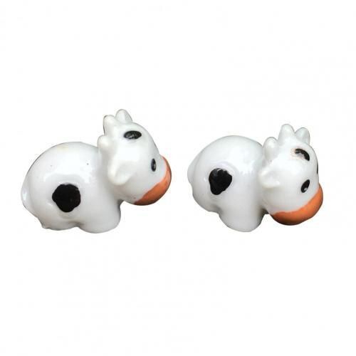 Figurines D'Animaux En Forme De Vache, 2 Pices, Bricolage, Bonsa Miniature, Dcoration De Jardin Ferique