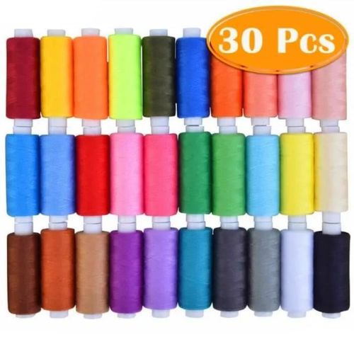 Fil  Coudre Kit De Fil De Polyester 30 Couleurs , Broderie,Travaux D\'aiguille,Machine  Coudre Et Couture  La Main