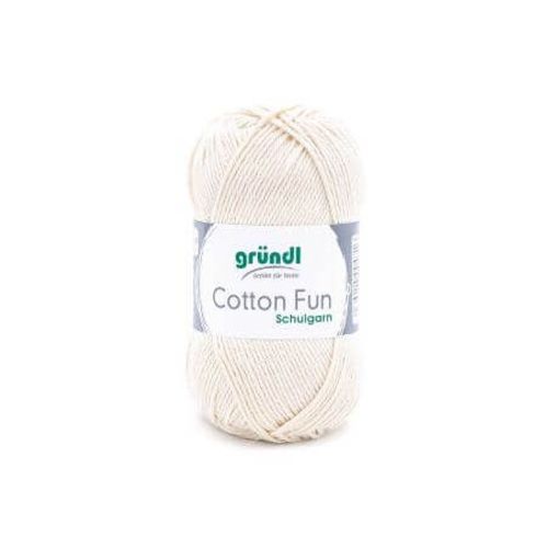 Fil  Tricoter Cotton Fun - Grndl - Certifi Oeko-Tex 02 Ecru