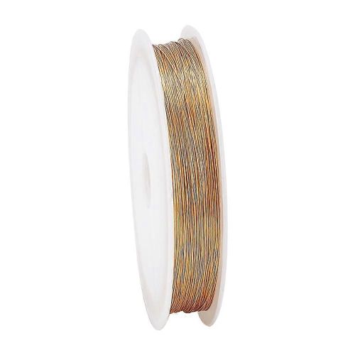 Fil De Bijouterie 100 M/328 Pi, Calibre 28/0,3 Mm, Fil Mtallique Pour Loisirs Cratifs, Fil De Cuivre Plaqu Or 18 Carats, Fil Mtallique Dor, Fil De Perles Avec Bobine Pour La Fabrication De Bijoux Diy.
