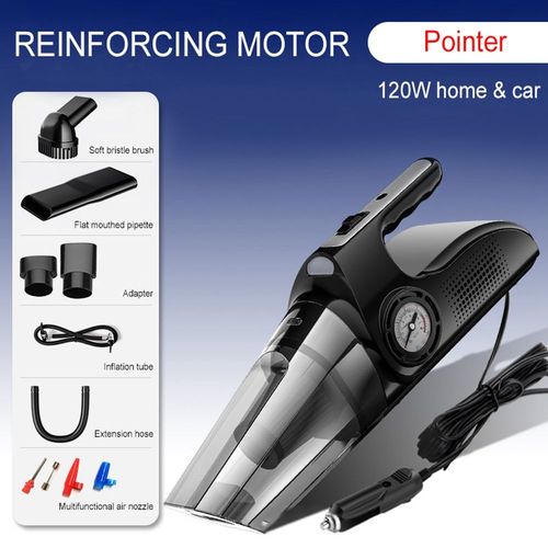 Filaire - Aspirateur De Voiture Portable 6000pa 120w, Pompe  Air, Dtection Automatique De La Pression Des Pneus, Pompe Gonflable Puissante, Compresseur D'air 4 En 1