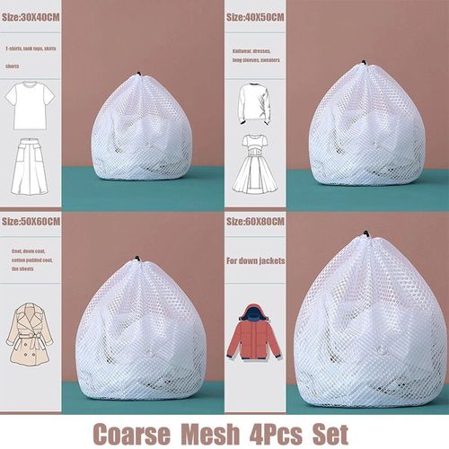Filet De Lavage  Grande Maille,4 Pices/Ensemble,Panier  Linge,Sous-Vtements,Rutilisable,Tissu Dlicat, - Type Coarse 4pcs